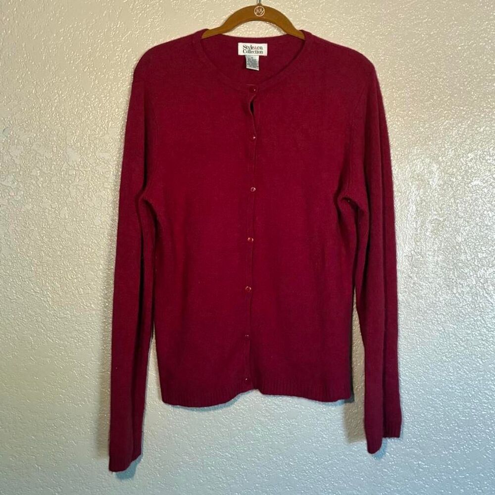 Style-co Women's Burgundy and Red Cardigan